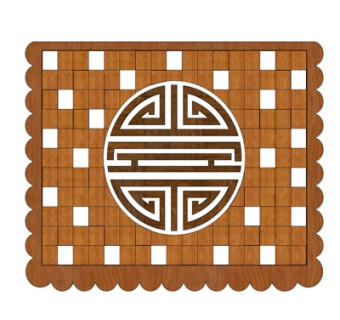 新中式背景墙饰su模型