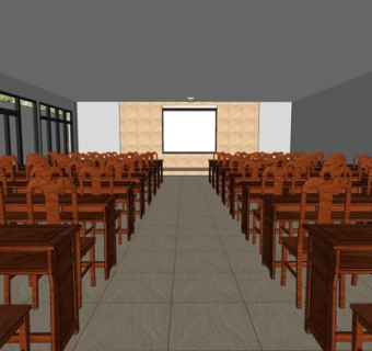 现代学校教室su模型