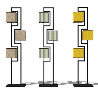 现代金属落地灯su模型