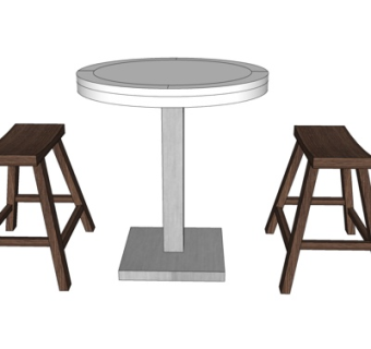 现代休闲桌椅su模型