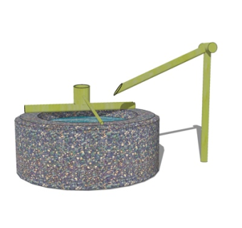 现代竹筒流水小品su模型