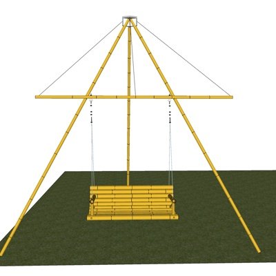 现代竹椅吊椅su模型