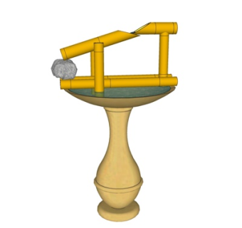 现代竹筒流水小品su模型