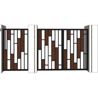 现代景观墙su模型