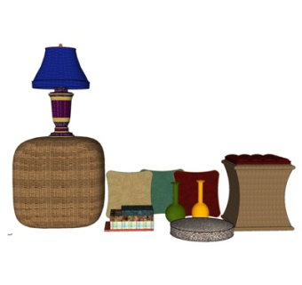 现代台灯凳子su模型