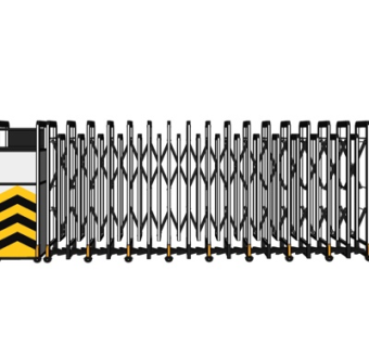 现代不锈钢伸缩门su模型
