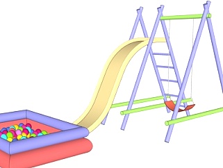 现代儿童<em>滑梯</em>su模型