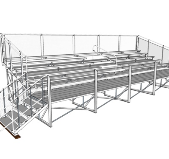 现代观众席su模型