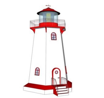 欧式灯塔su模型