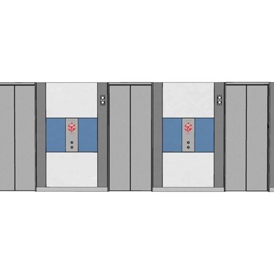 现代升降电梯su模型