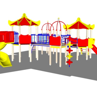 现代儿童游乐设备su模型