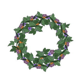 自然风花环挂件su模型