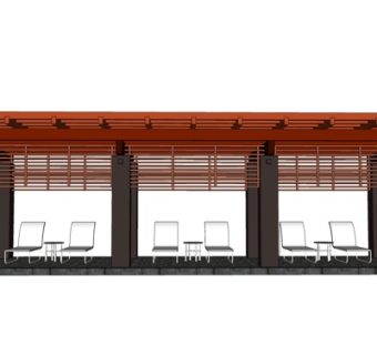 现代凉亭su模型