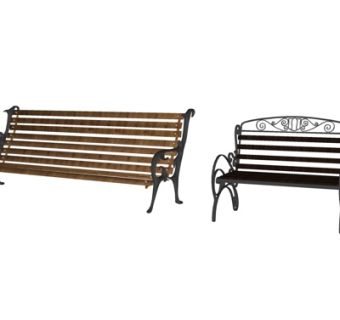 欧式公园长椅su模型