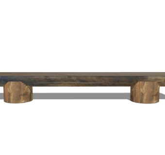 现代实木长凳su模型