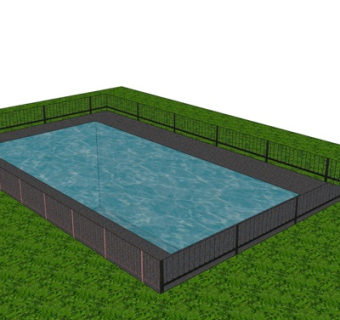 现代游泳池su模型