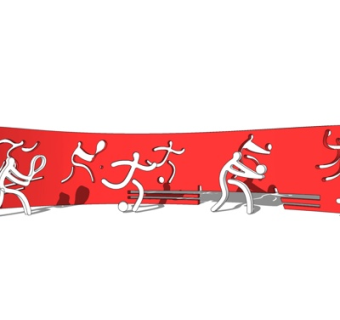 现代景观墙su模型