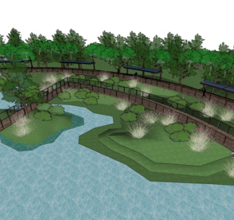 现代公园景观su模型