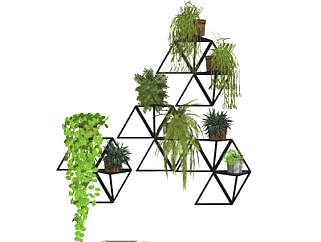 现代绿植盆栽su模型