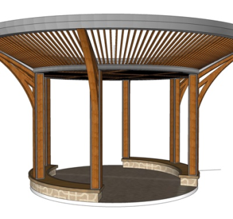 现代圆顶凉亭su模型