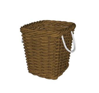 现代竹编篮子su模型