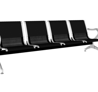 现代金属公用椅su模型