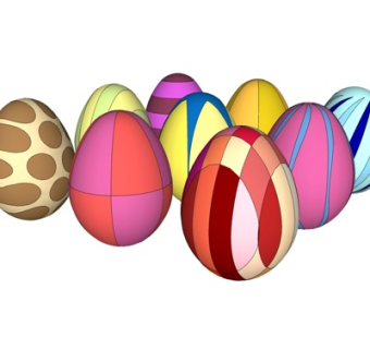 现代彩蛋摆件su模型