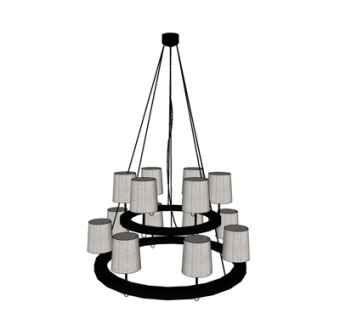 现代多头吊灯su模型