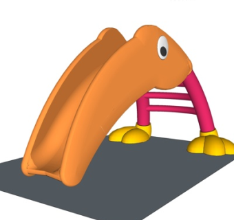 现代儿童滑梯su模型