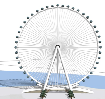 现代摩天轮su模型