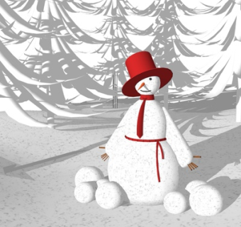 现代雪人su模型