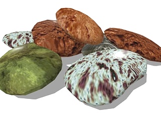 自然风鹅卵石su模型