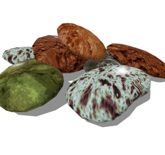 自然风鹅卵石su模型