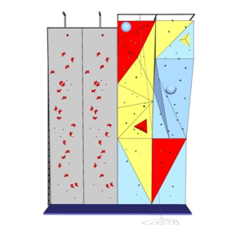 现代攀岩墙壁su模型