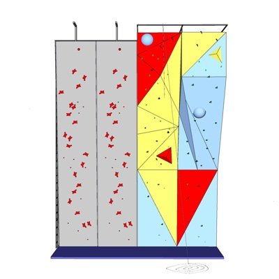 现代攀岩墙壁su模型