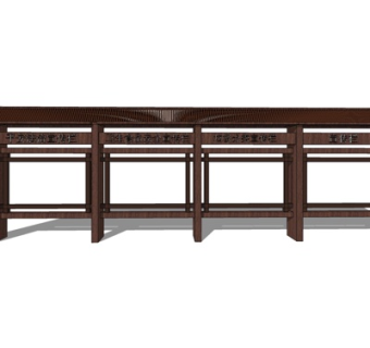 新中式实木宣传栏su模型