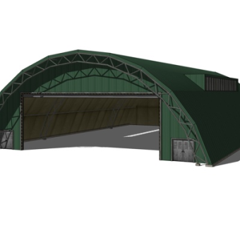 现代厂房外观su模型