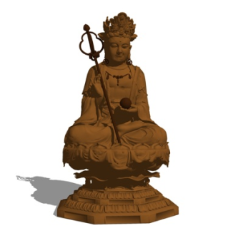 中式佛像雕塑su模型