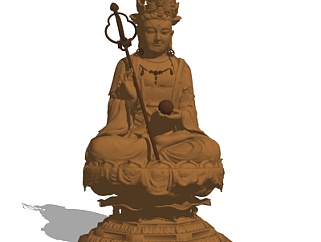 中式佛像雕塑su模型