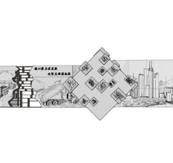 新中式景观墙su模型