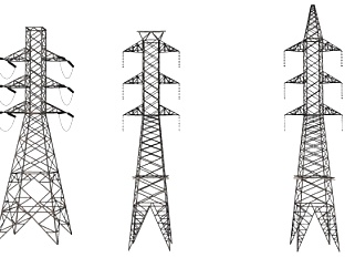 现代高压电线塔su模型