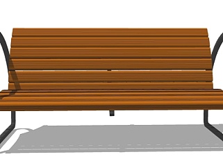 现代实木长椅su模型