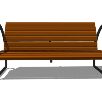 现代实木长椅su模型
