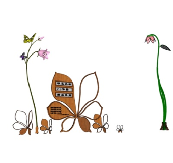 现代实木花瓣指示牌su模型