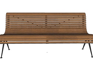 现代实木长椅su模型