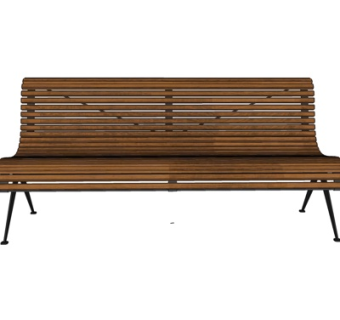 现代实木长椅su模型