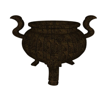 中式青铜香炉摆件su模型