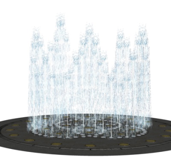 现代喷泉小品su模型