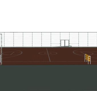 现代篮球场su模型
