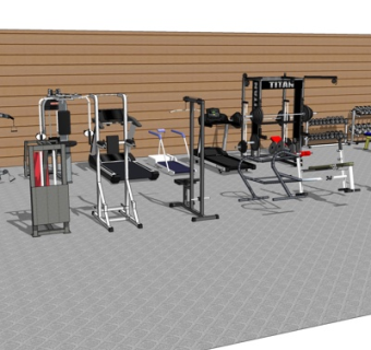 现代健身设备su模型